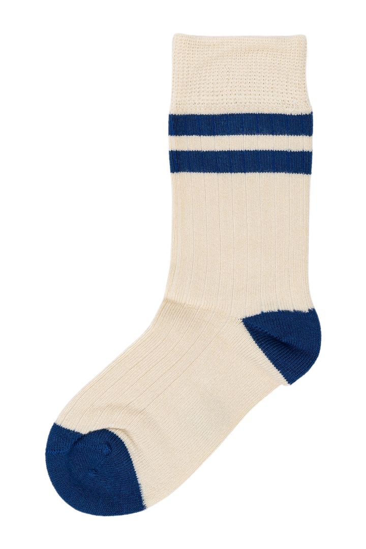 MP13 - MiniPop® Bamboo Socks Sport - Off white-deep cobalt - Main