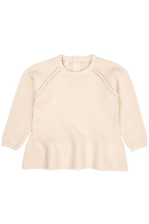 KNITTED PULLOVER W FRILL CREAM