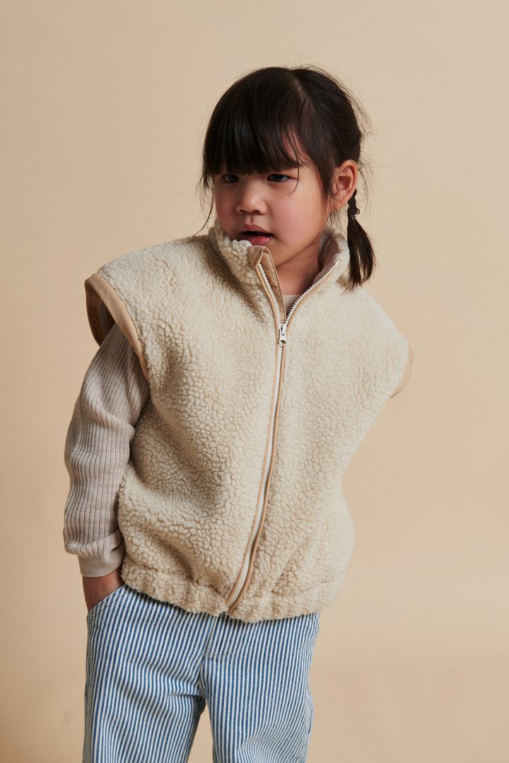 TEDDY JACKET W REMOVABLE SLEEVES CREAM COMB 7