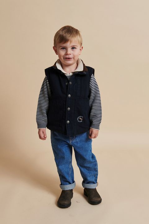 TWILL VEST W SHERPA COLLAR NAVY 5