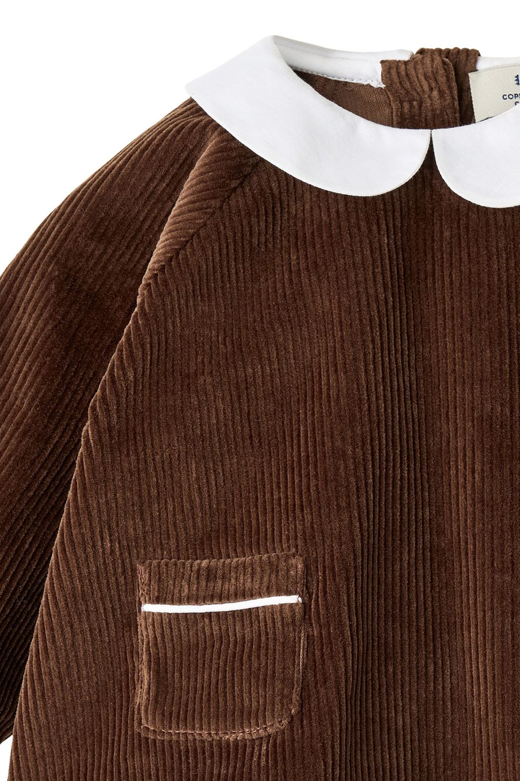 CORDUROY BABY SET W COLLAR DKBROWN COMB 3