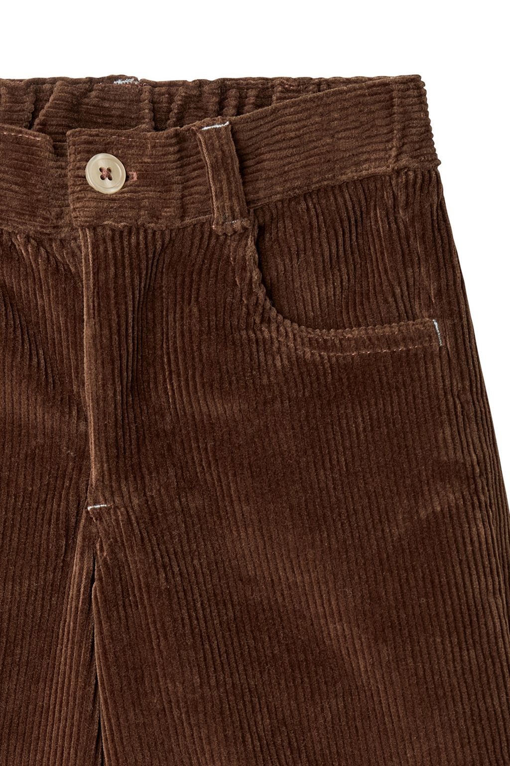 CORDUROY PANT W WIDE LEG  EMB AT BACKSIDE POCKET DK BROWN COMB 3