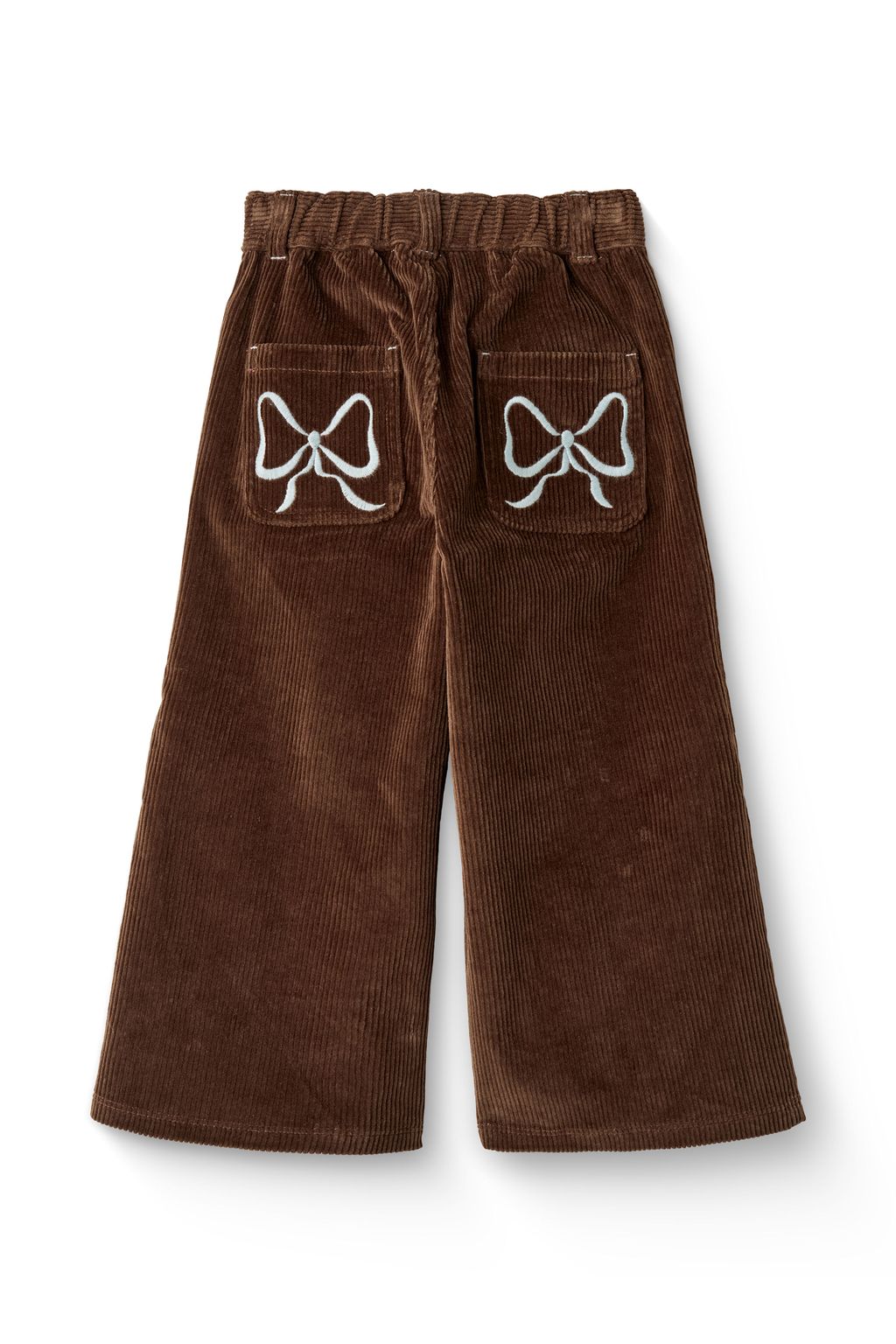 CORDUROY PANT W WIDE LEG  EMB AT BACKSIDE POCKET DK BROWN COMB 2