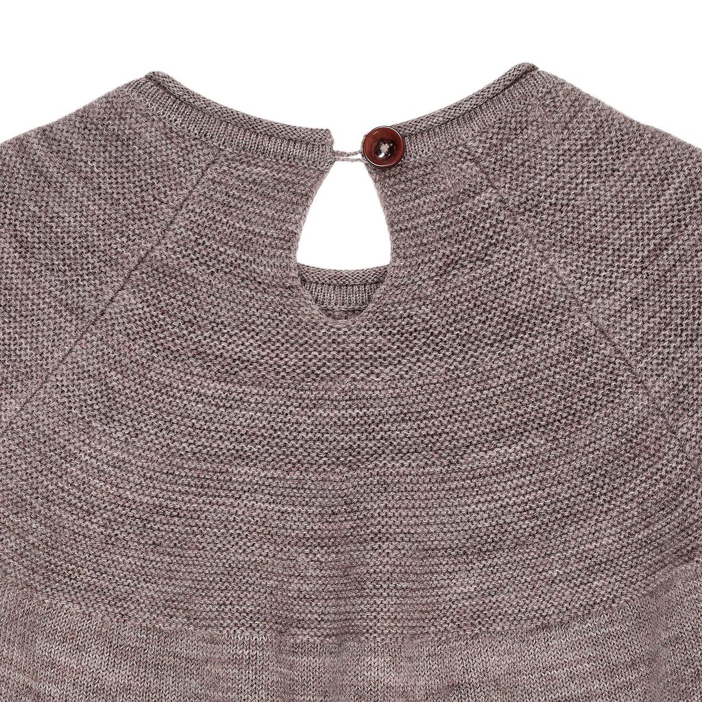 MERINO KNIT BLOUSE WITH FRILL NATURAL MELANGE 3