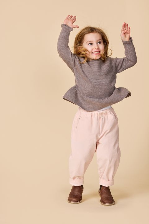 MERINO KNIT BLOUSE WITH FRILL NATURAL MELANGE 6