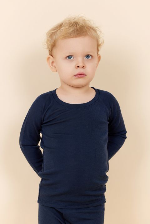 MERINO LIGHT KNITTED T-SHIRT LS NAVY