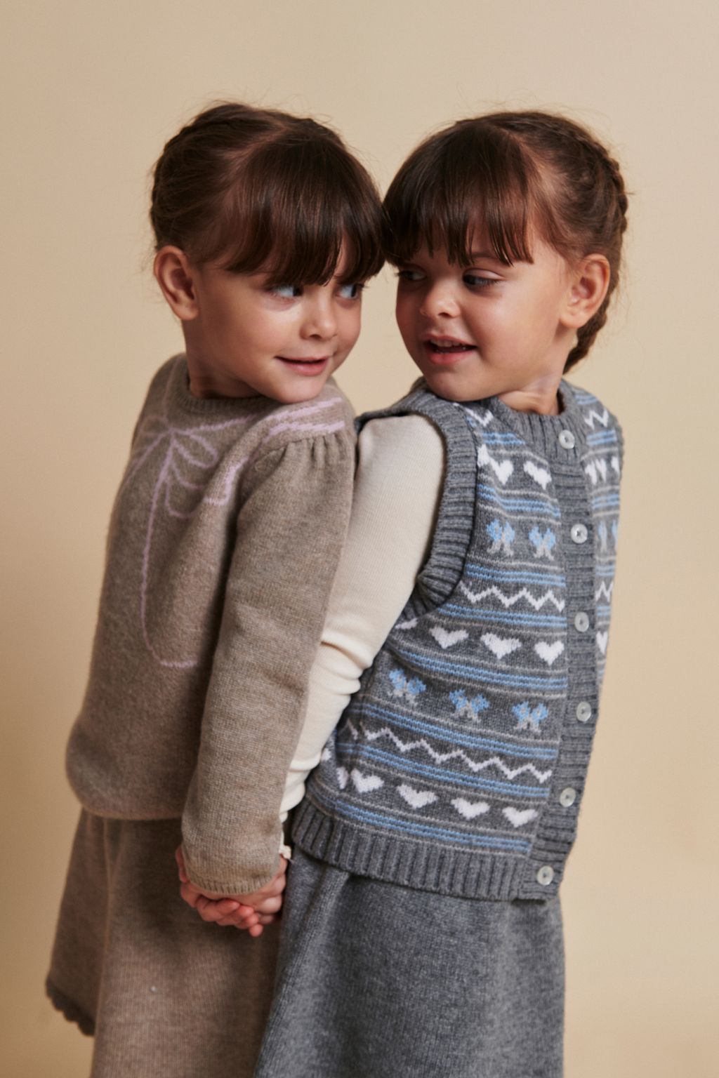 CASHMERE PATTERN VEST DK GREY COMB 6
