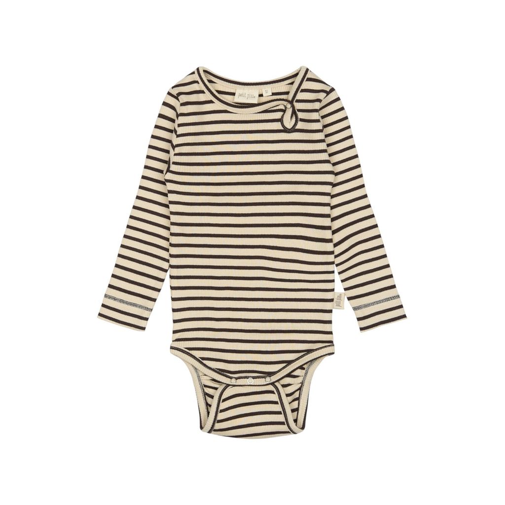 PP301 - Body L-S Modal Striped - Coffee bean-off white - Extra 0-Photoroom