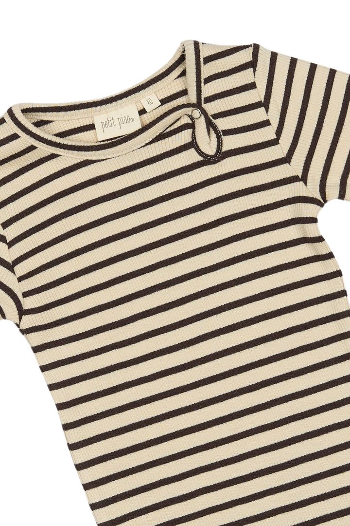 PP301 - Body L-S Modal Striped - Coffee bean-off white - Extra 2