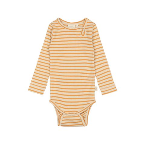 PP301 - Body L-S Modal Striped - Sunflower-off white - Extra 0-Photoroom