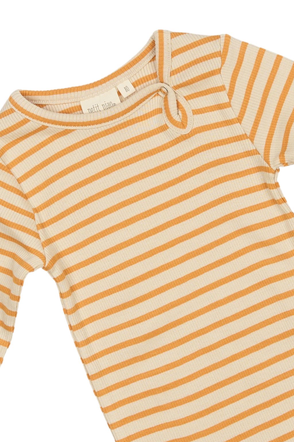 PP301 - Body L-S Modal Striped - Sunflower-off white - Extra 2