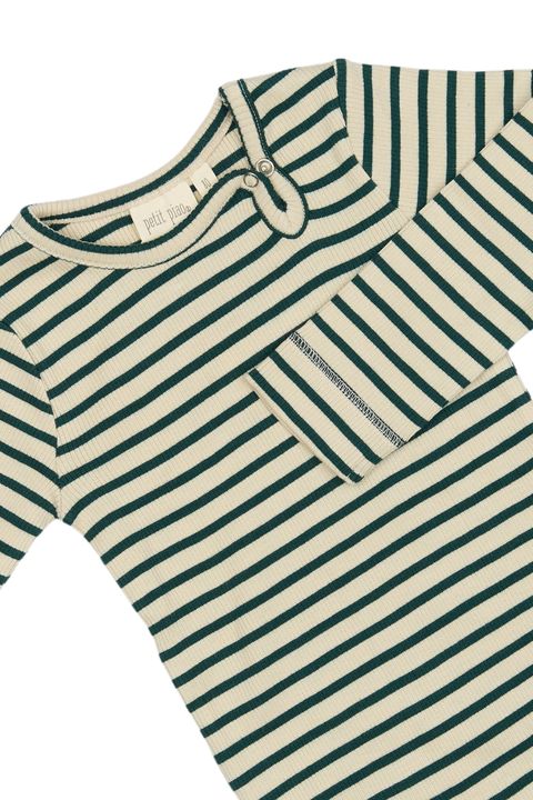 PP301 - Body L-S Modal Striped - Dark Sea-off white - Extra 2