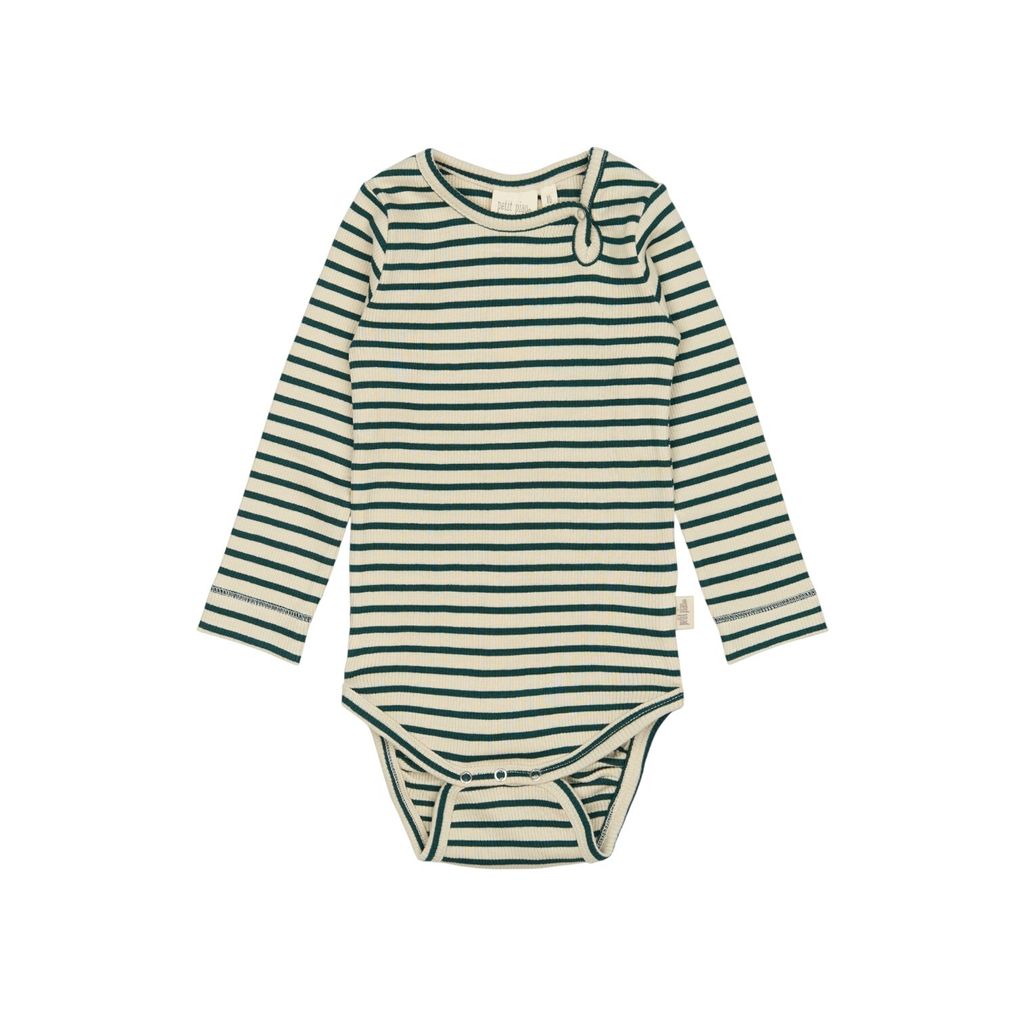 PP301 - Body L-S Modal Striped - Dark Sea-off white - Extra 0-Photoroom