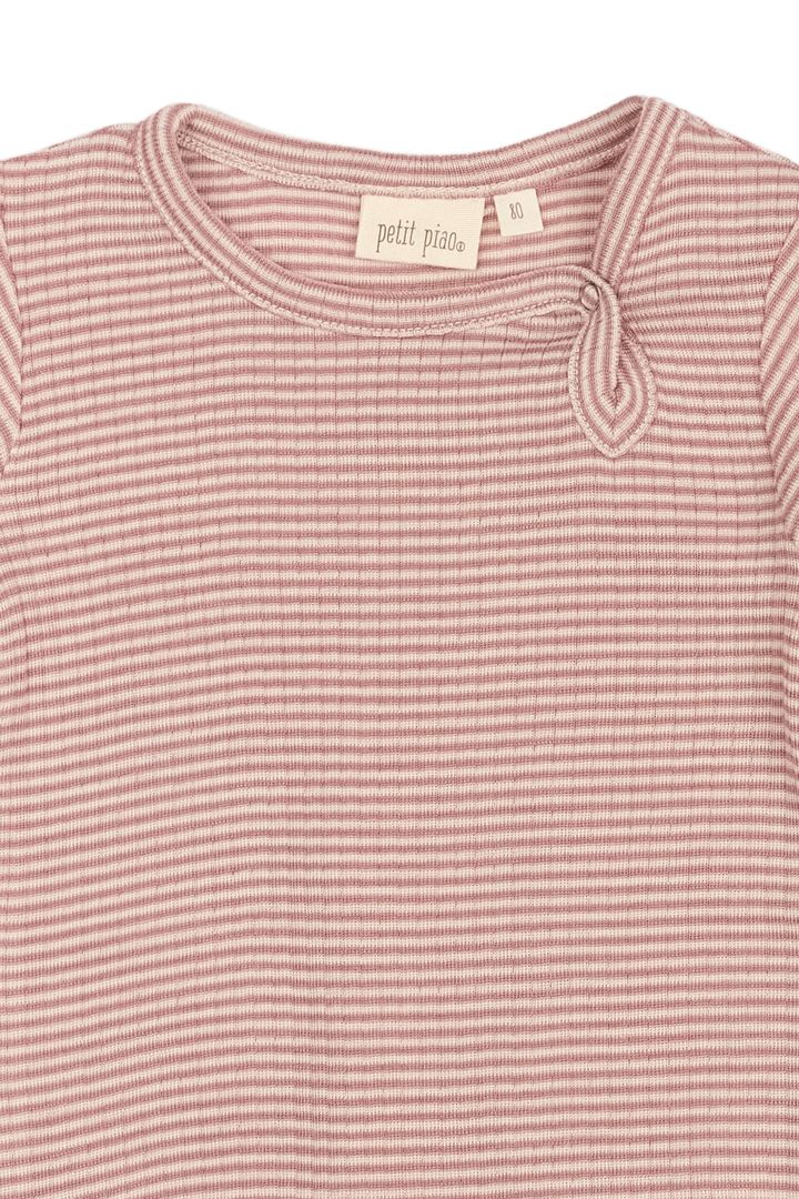 PP901 - PPDante Body L-S Merino Wool Striped - Nostalgic Rose-Dark Off White - Extra 2
