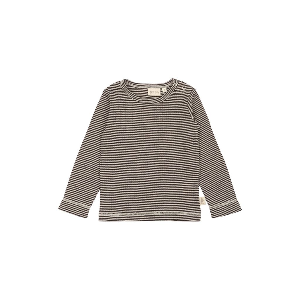 PP903 - PPDante T-Shirt L-S Meriono Wool Striped - Coffee Bean-Dark Off White - Main-Photoroom