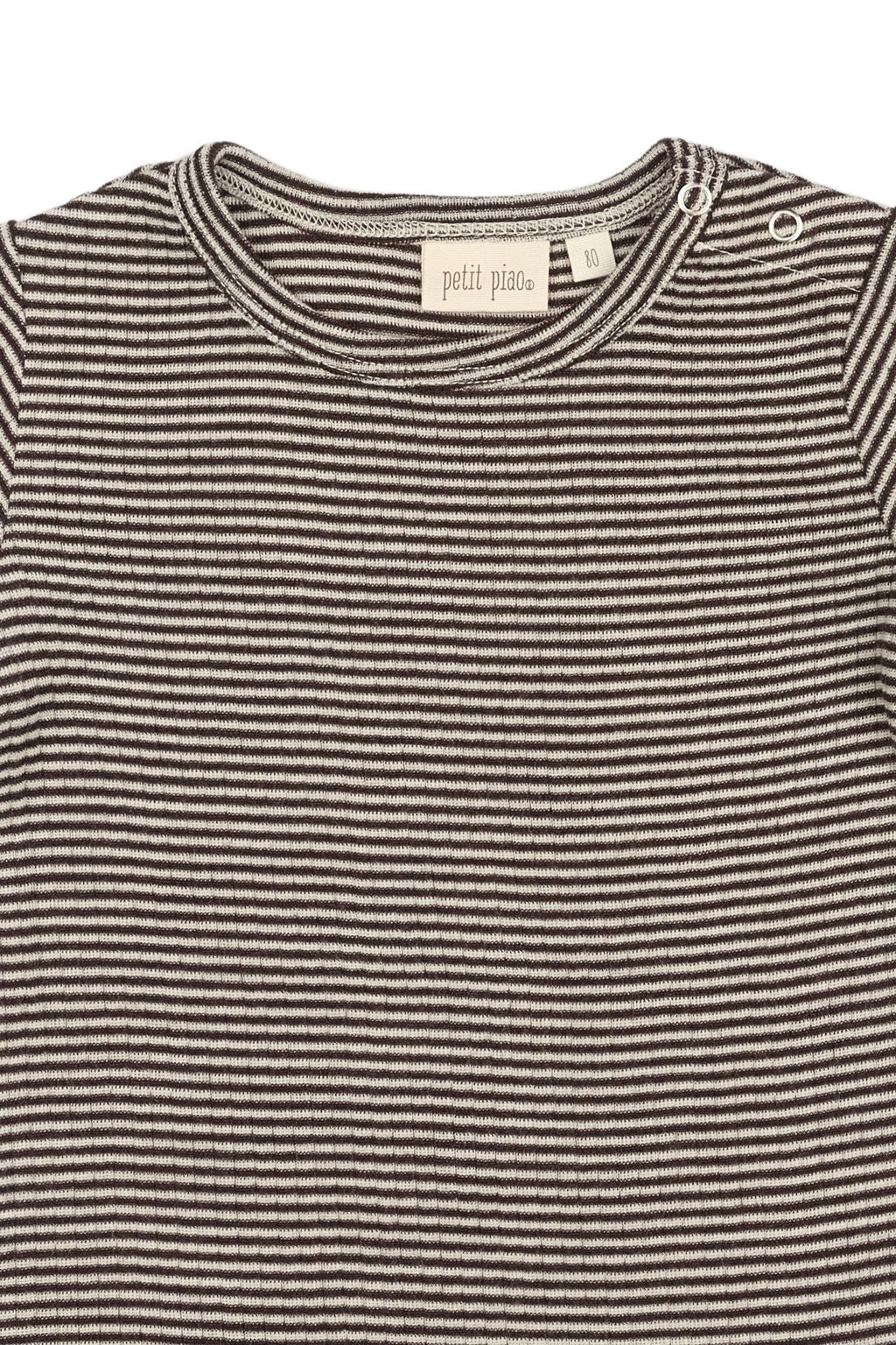 PP903 - PPDante T-Shirt L-S Meriono Wool Striped - Coffee Bean-Dark Off White - Extra 2