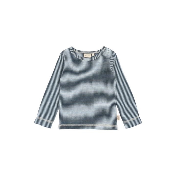 PP903 - PPDante T-Shirt L-S Meriono Wool Striped - Ensign blue-dark off white - Extra 0-Photoroom