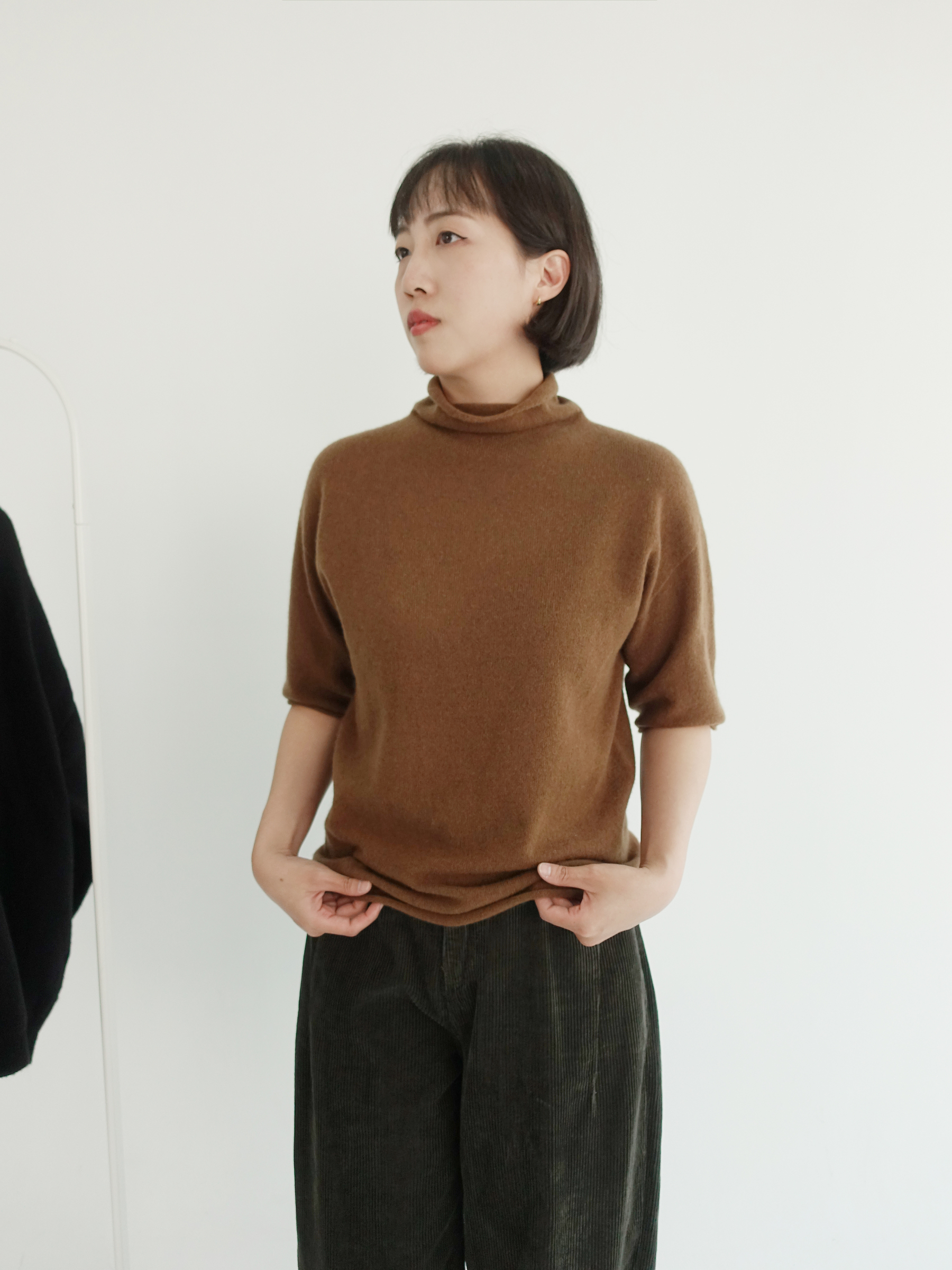 中領五分袖純羊毛上衣