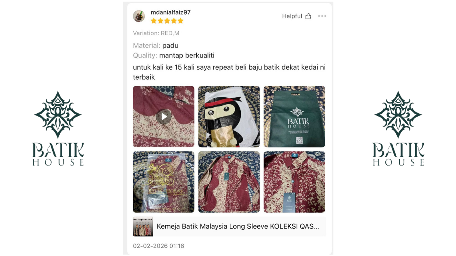 BATIK HOUSE MY - REPEAT CUSTOMER