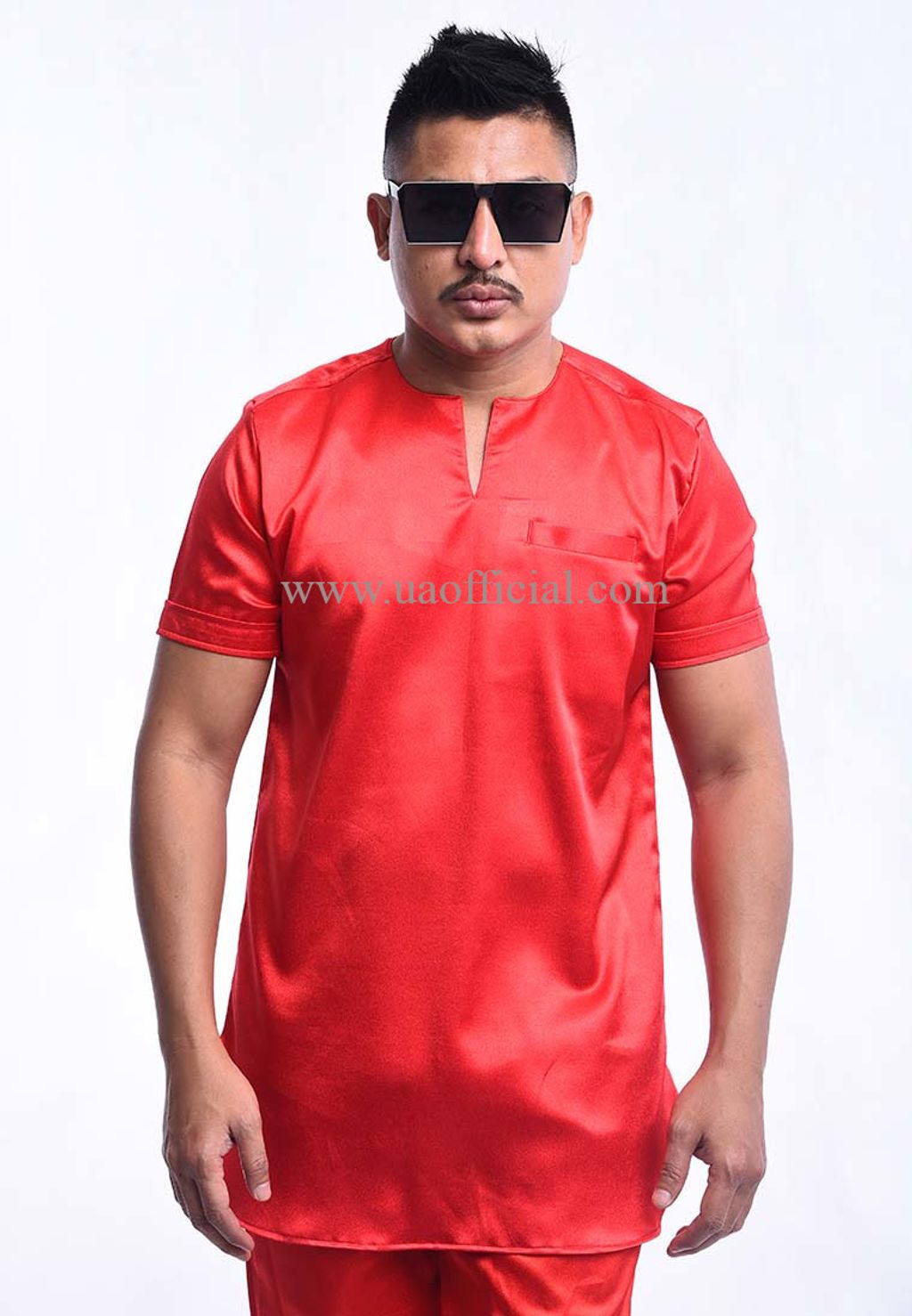 Baju Melayu Lengan Pendek Saputra Uabmjs01 051 Red Ua Boutique The Style Begins Here