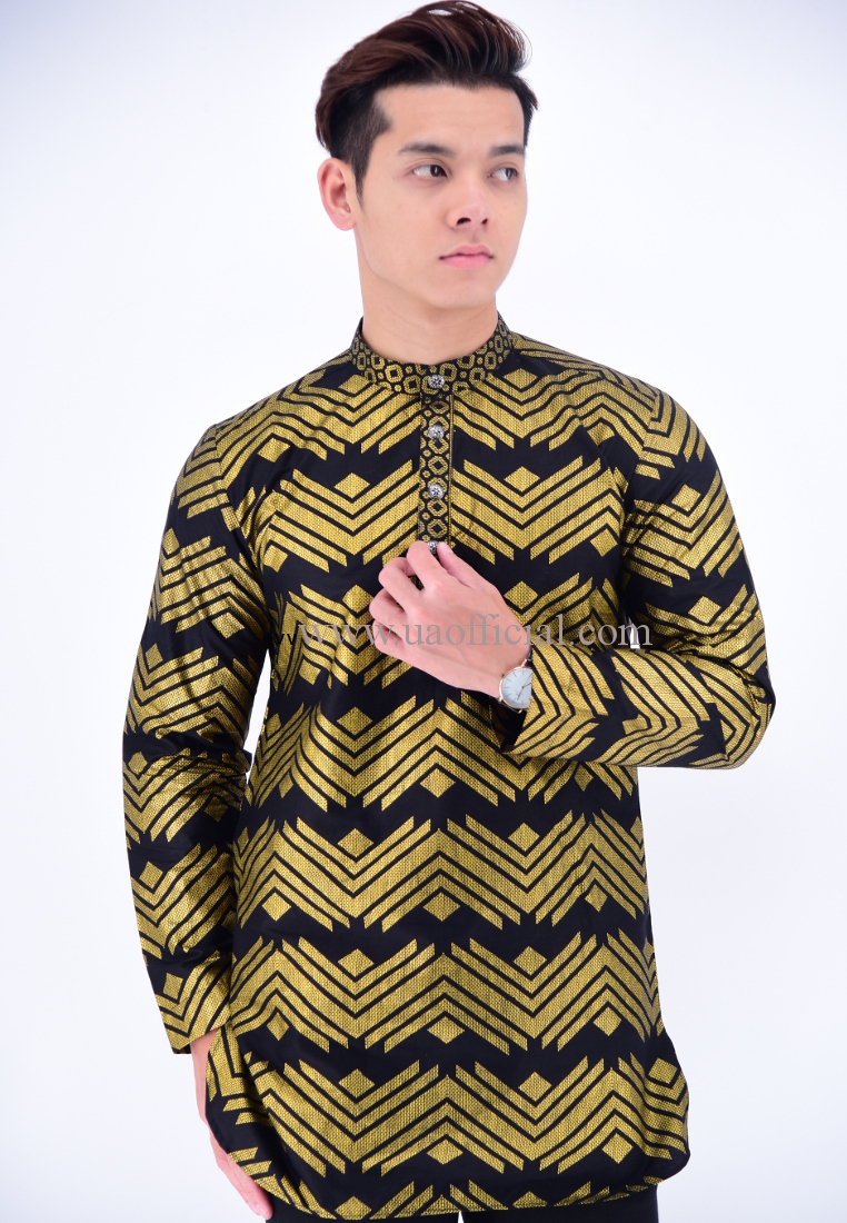 Kurta Batik Uaklg04 011 Black Gold Ua Boutique The Style Begins Here
