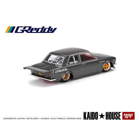 DIECAST_MINIGT GREDDY Datsun 510 Pro Street Gun Metal Grey 2