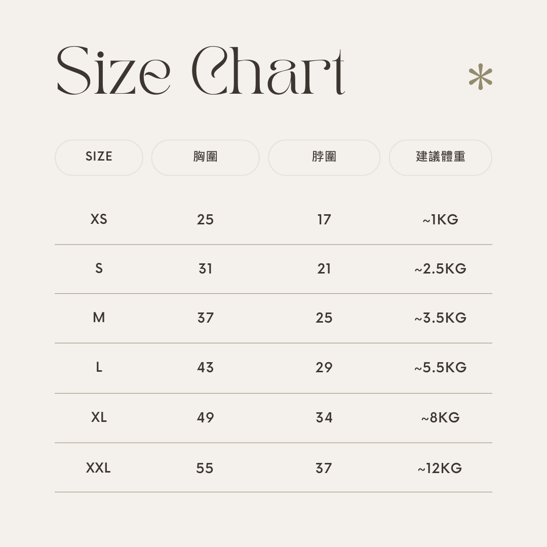 Black and Ivory Minimalist Size Chart Instagram Post