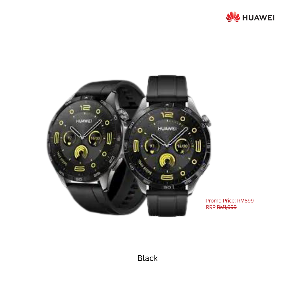 GT4 46MM BLACK Fluoroelastomer Strap