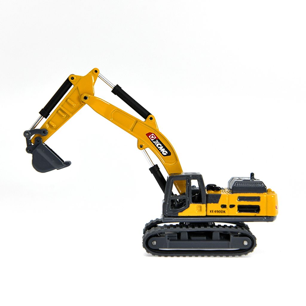 1-87-Mini-Excavator-Model-Boom-Arm-and-Bucket-Cylinders-can-Move-Digger-Replica-Yellow-Zinc