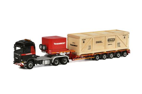 【未使用品】wsi MAMMOET スカニア MAMMOET SCANIA R6 HIGHLINE 6X6 + 5 AXLE LOW LOADER + WOODEN