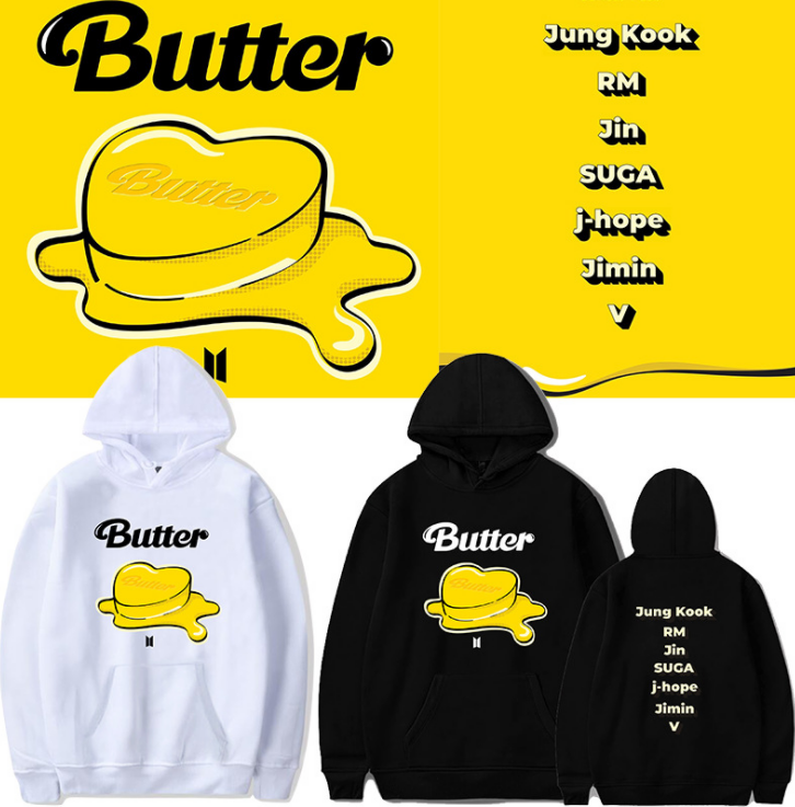 BTS Butter All Member Name Behind Hoodie