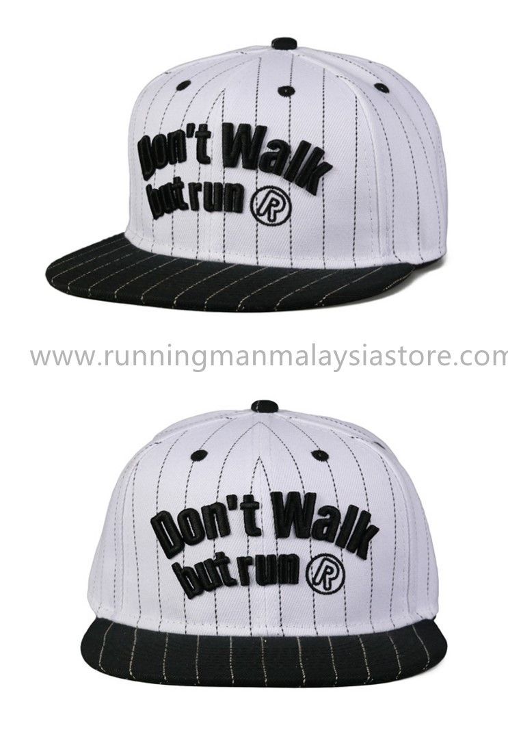 Don't Walk But Run Stripe Black White Cap – RunningMan Malaysia Store