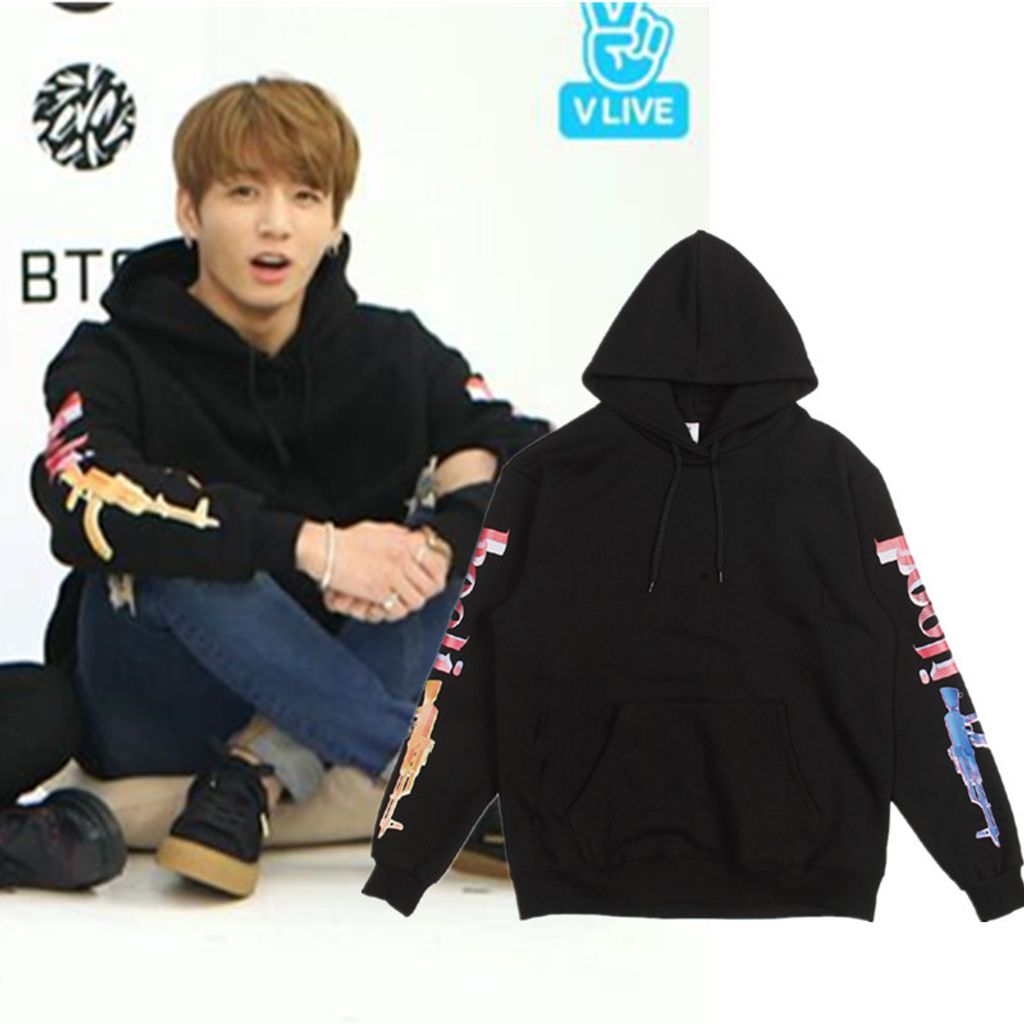 BTS JUNGKOOK Black Hoodie – RunningMan Malaysia Store