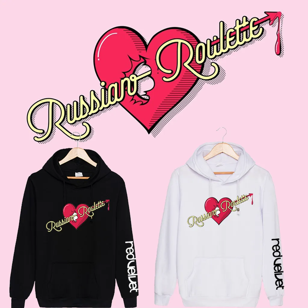 Red Velvet Russian Roulette Logo Hoodie Runningman Malaysia Store