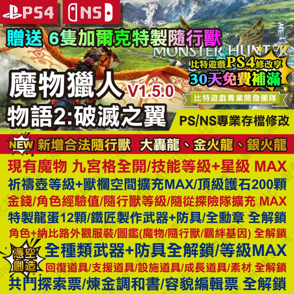 魔物獵人物語2：破滅之翼NS PS4 240615-01