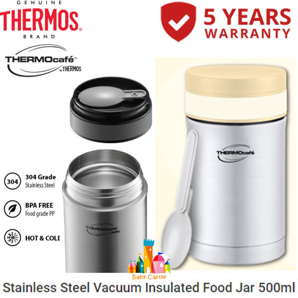 THERMOS Stainless Steel Vacuum Insulated Food Jar 500ml-Cream