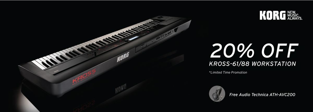 20% Discount Off Korg Kross 61 & 88 Keyboards (with Free Headphones & 2% Early Bird Discount)