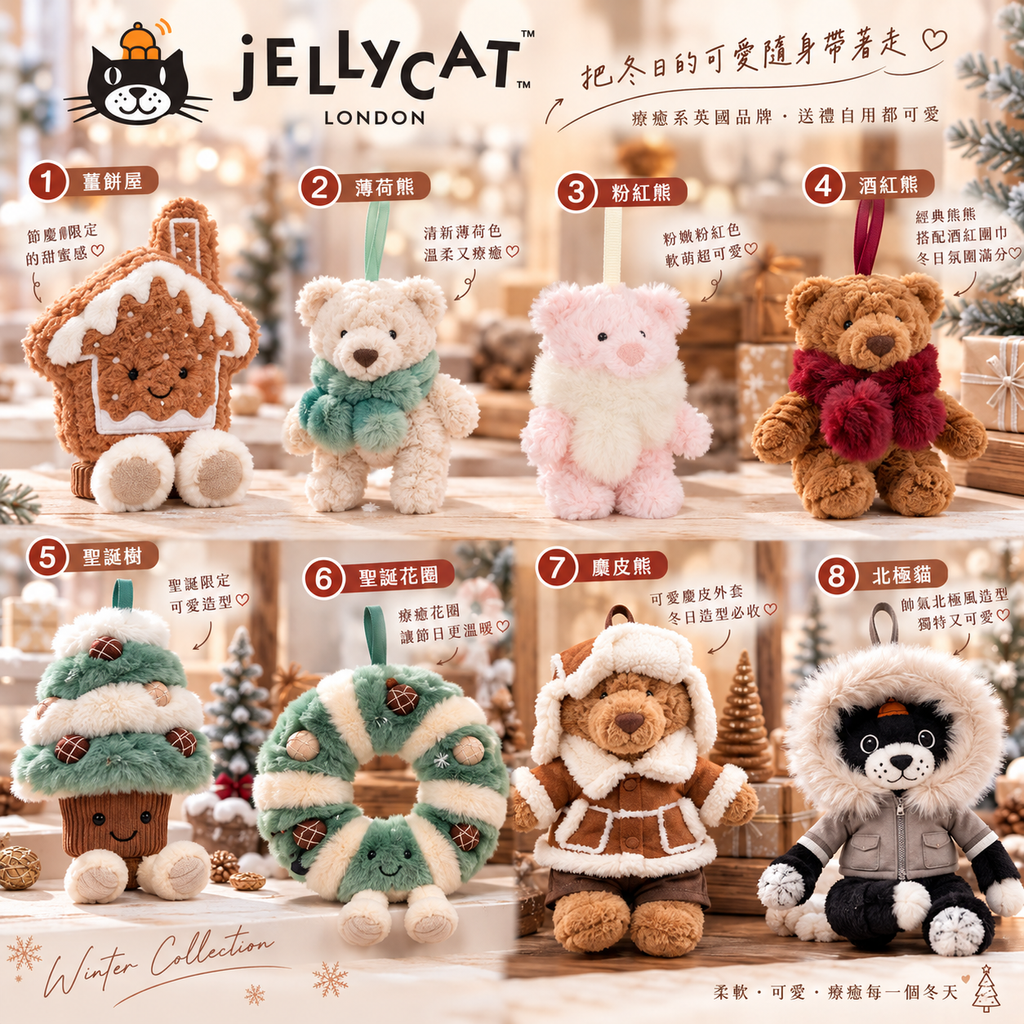 Jellycat冬日萌物收藏海報