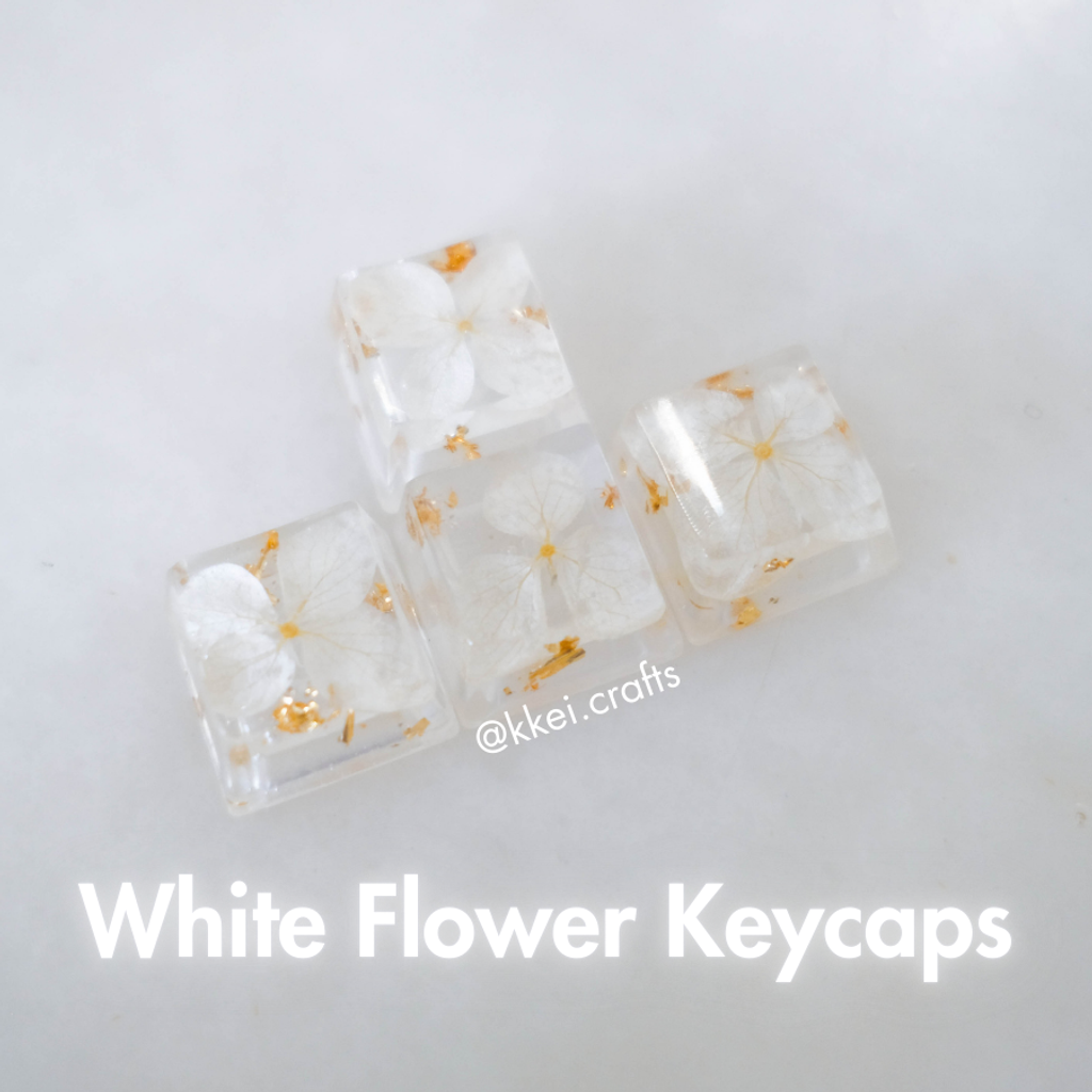 White Hydrangea Keycaps