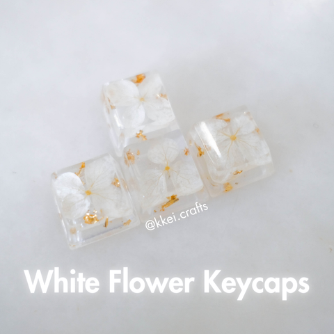 White Hydrangea Keycaps