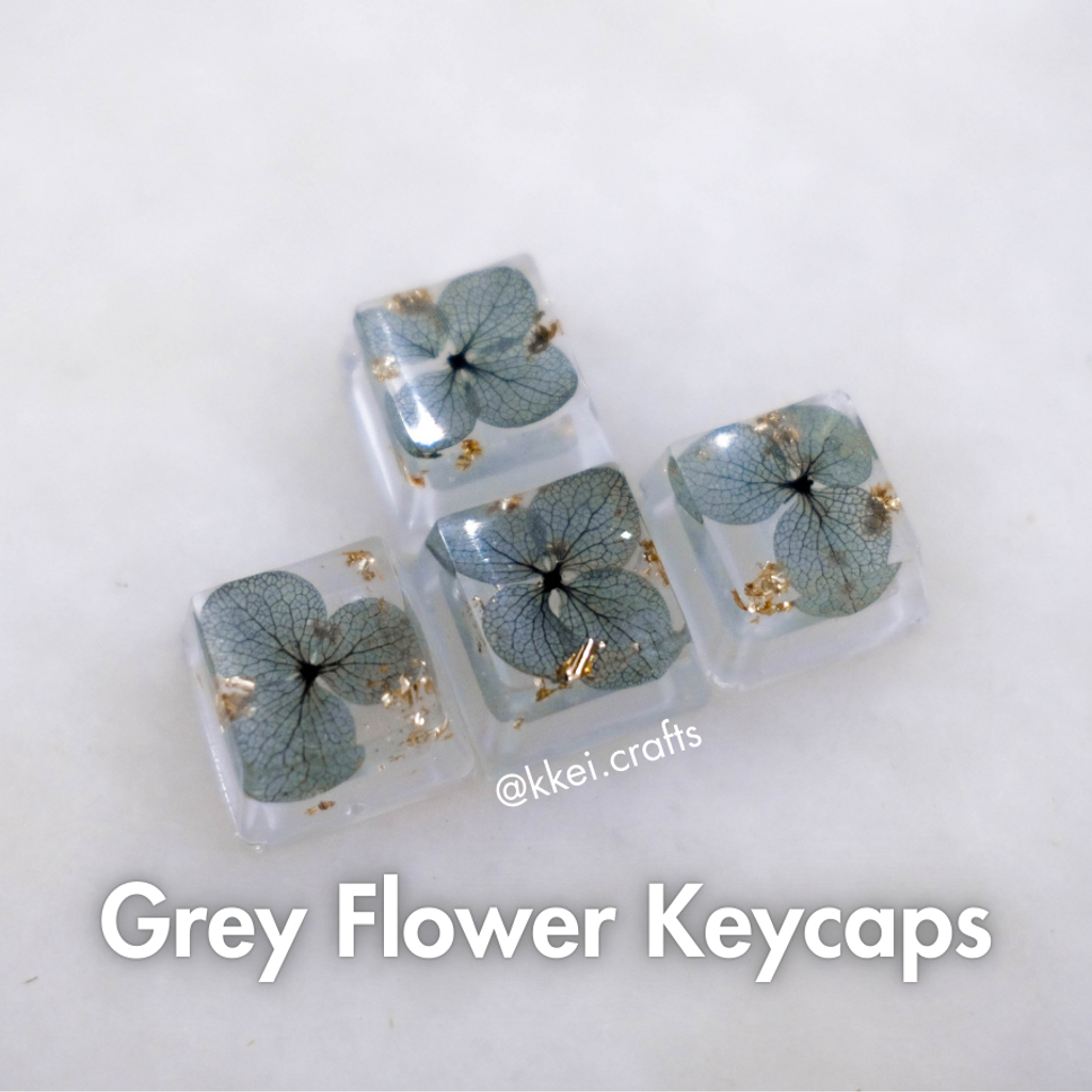 Grey Hydrangea Keycaps