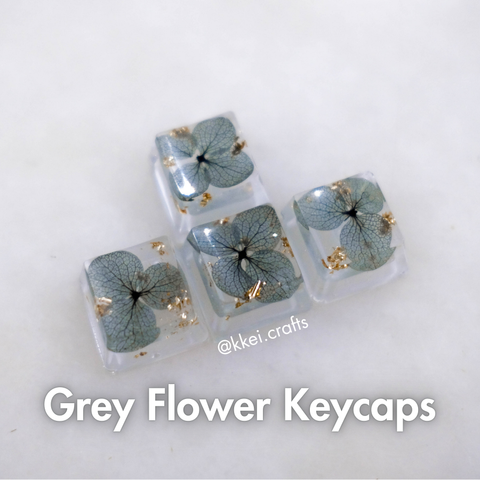 Grey Hydrangea Keycaps