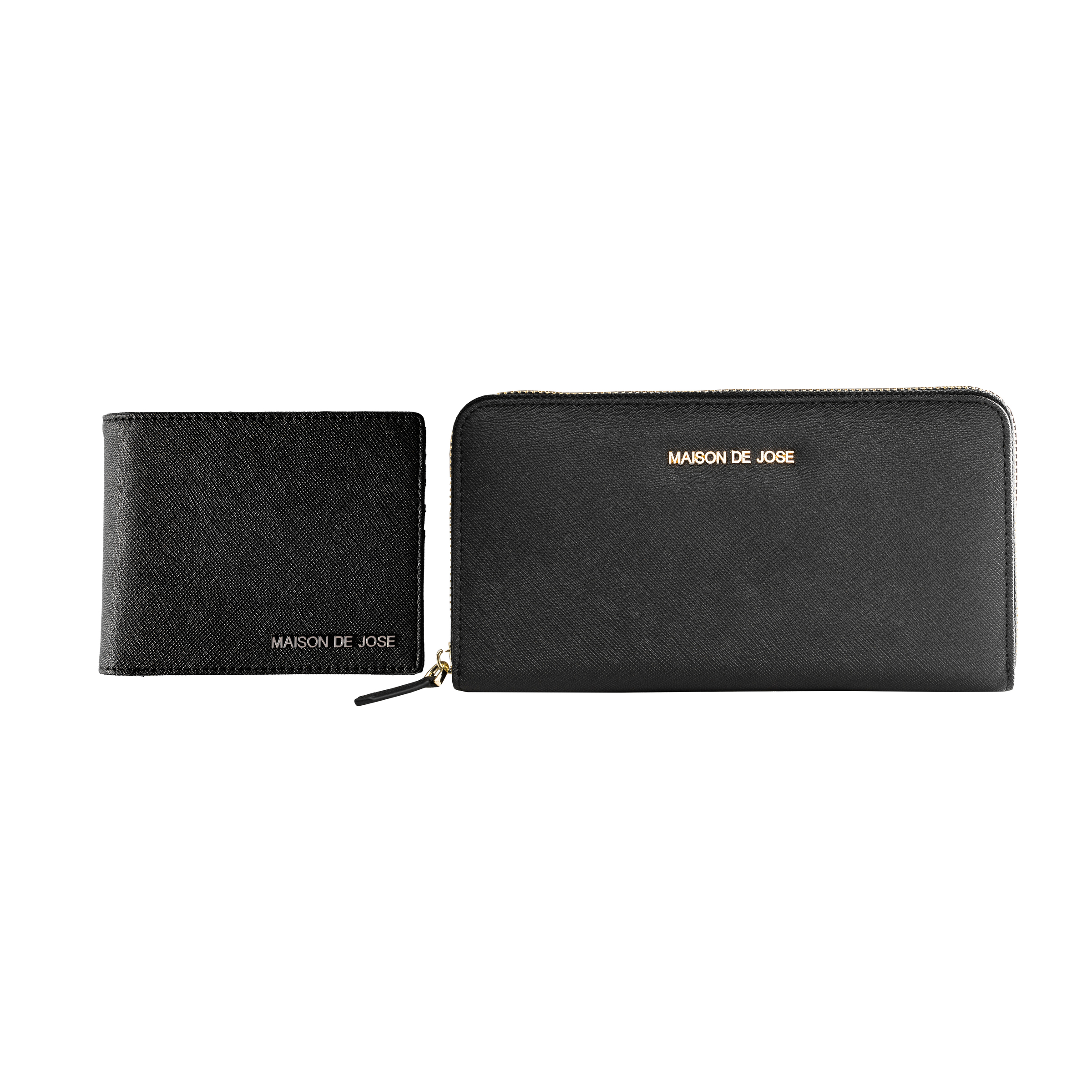 Couple Set - Zipper Women's Long Wallet + Men's Short Wallet