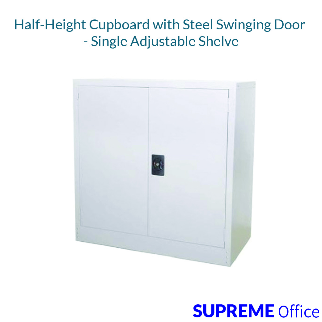 Half-HeightCupboardwithSteelSwinggingDoorcwSingleAdjustableShelve-01