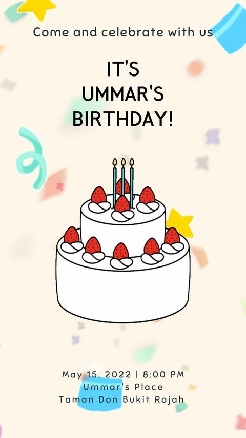 White Simple Birthday Invitation