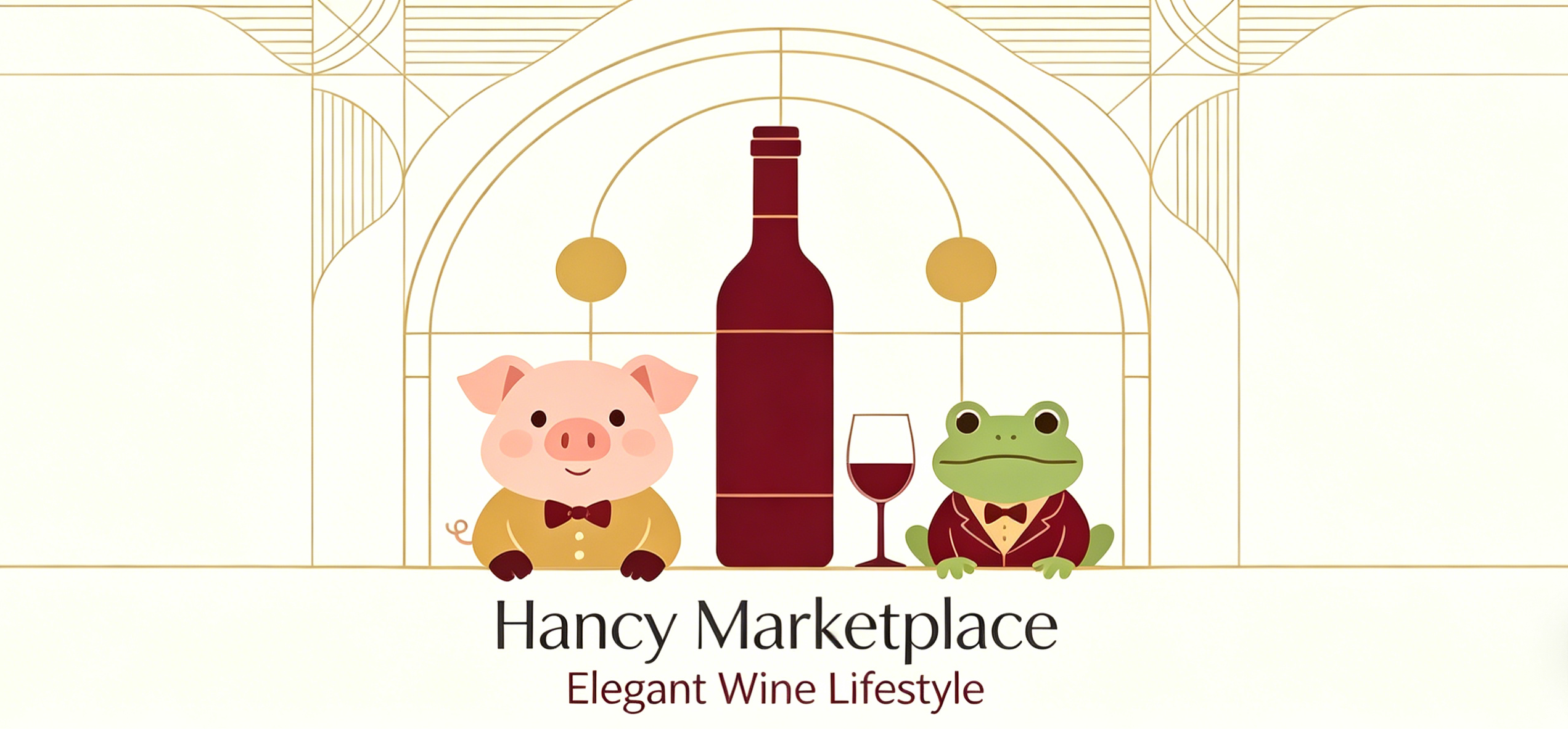 Wine Store Poster with Pig and Frog (Payment logo) no AI