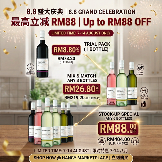  | Hancy Marketplace | Edenvale Alcohol-Free & Vegan Wine Malaysia