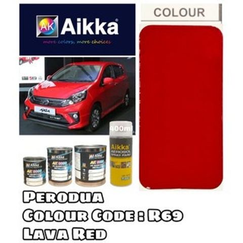 AIKKA PERODUA R69 LAVA RED *** 2K CAR PAINT – POWER MAX PAINTS SDN. BHD.