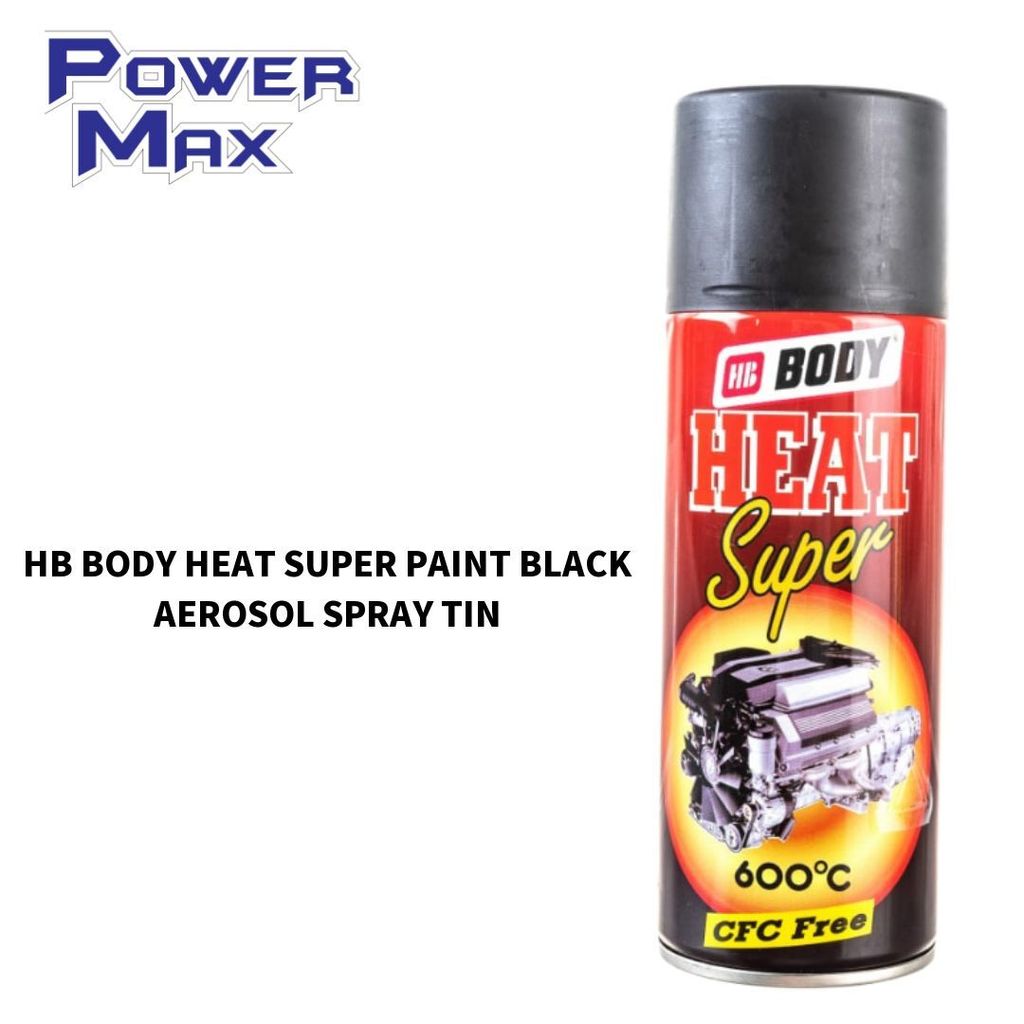 HB BODY HEAT SUPER PAINT BLACK AEROSOL SPRAY TIN