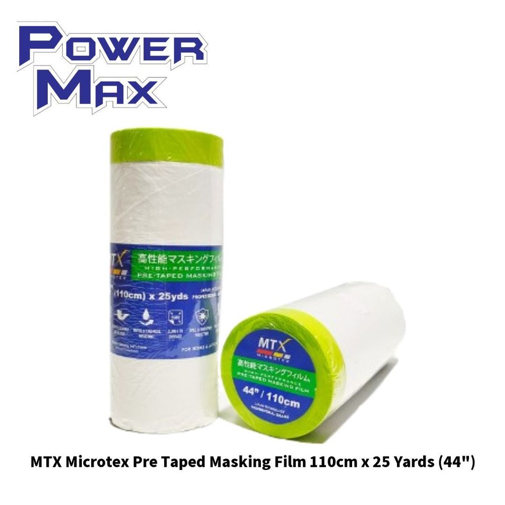 MTX Microtex Pre Taped Masking Film 110cm x 25 Yards (44_)